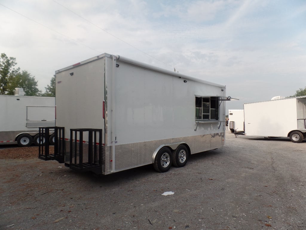 8.5' x 20' White Concession Food Event Trailer