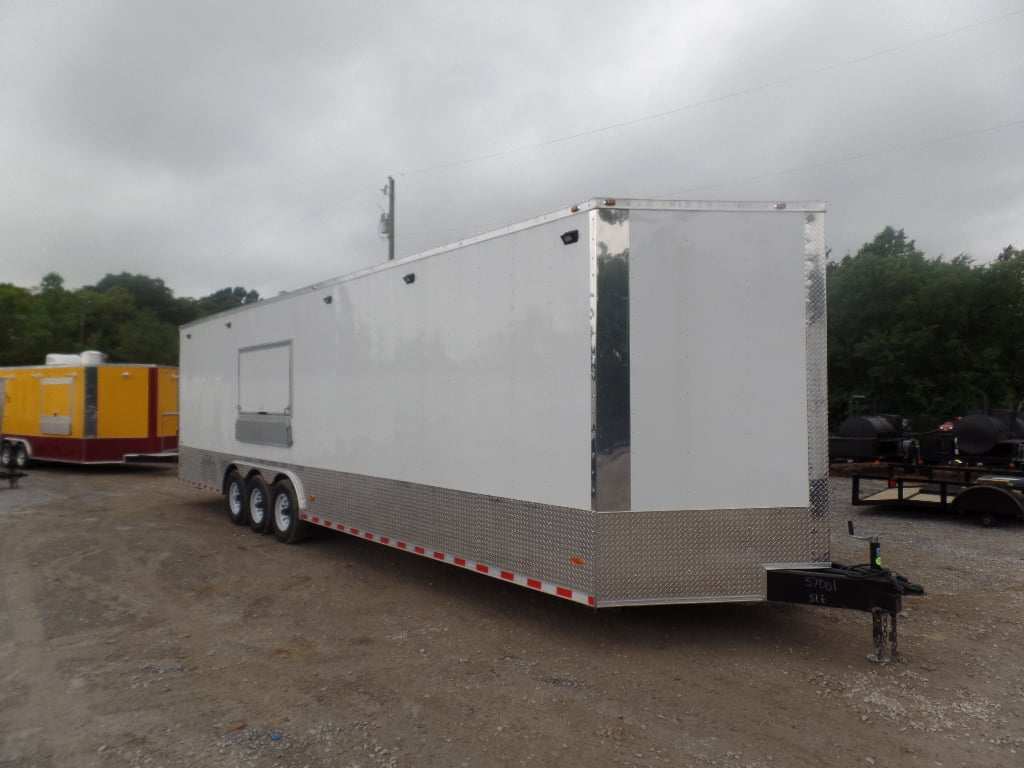 White 8.5x32 Commercial Food Concession Trailer 1