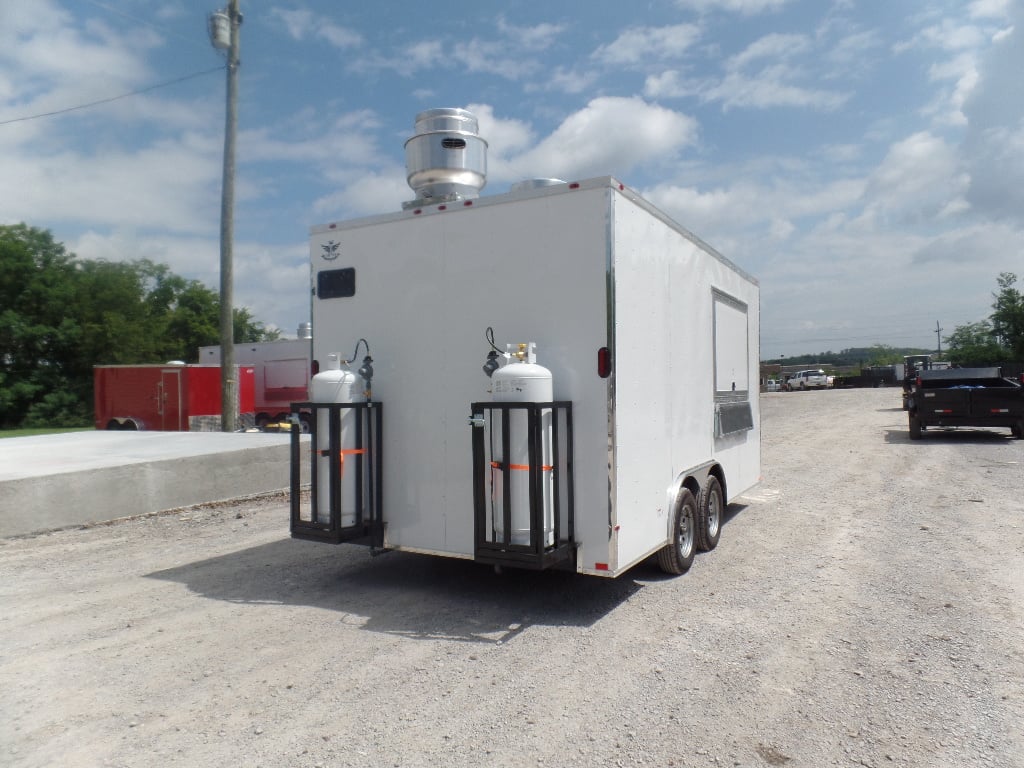 8.5' x 16' White Concession Food Trailer With Appliances