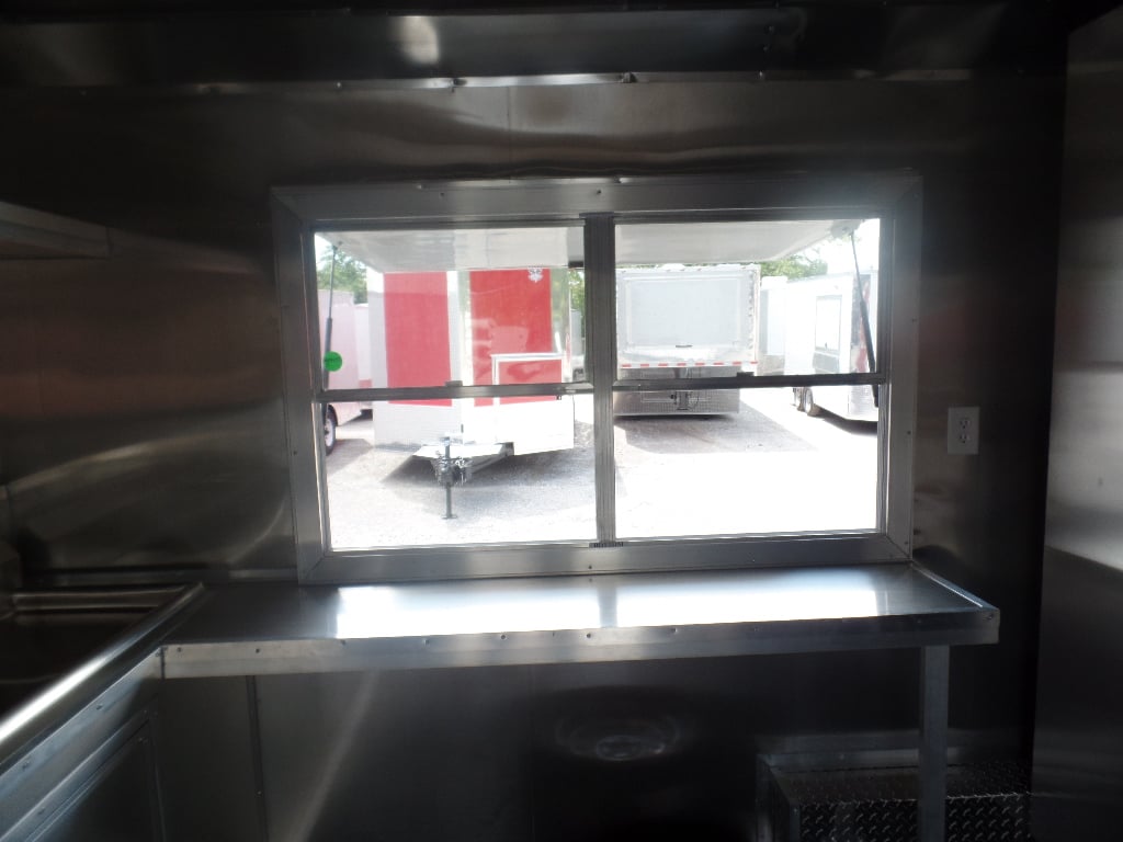 8.5' x 16' White Concession Food Trailer With Appliances