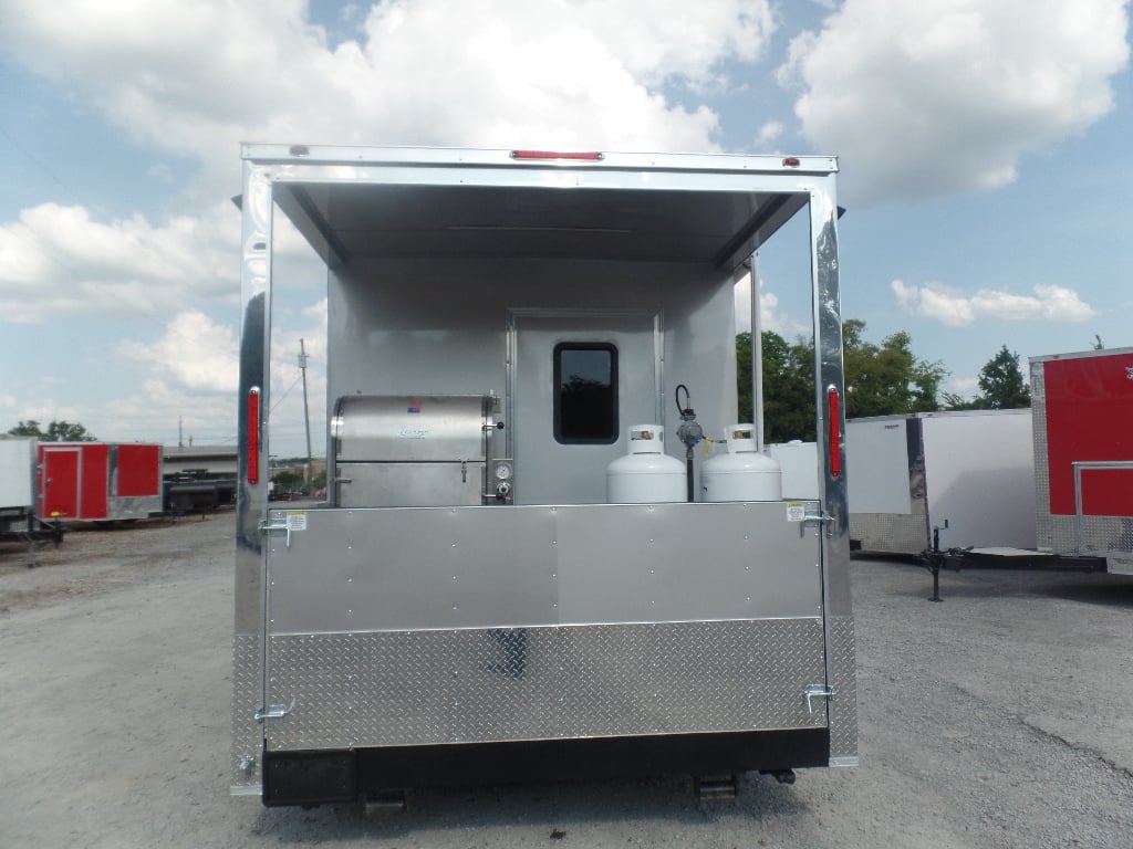 8.5' x 18' Arizona Beige Porch Style Concession Food Trailer With Appliances