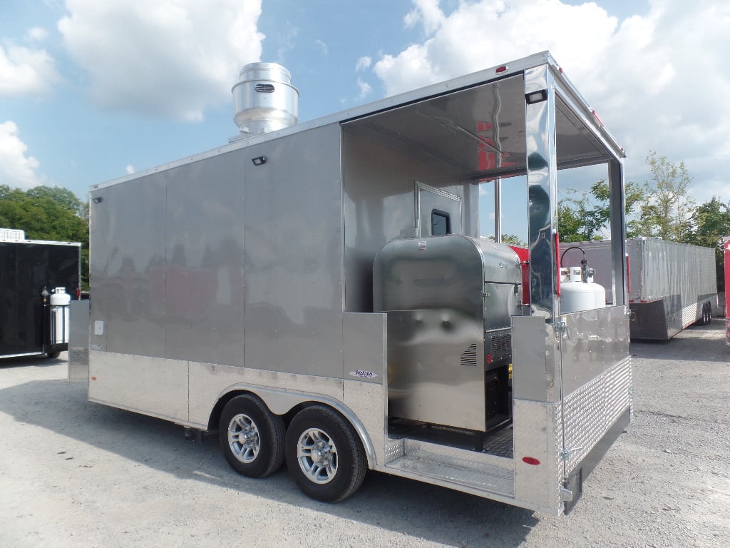 8.5' x 18' Arizona Beige Porch Style Concession Food Trailer With Appliances