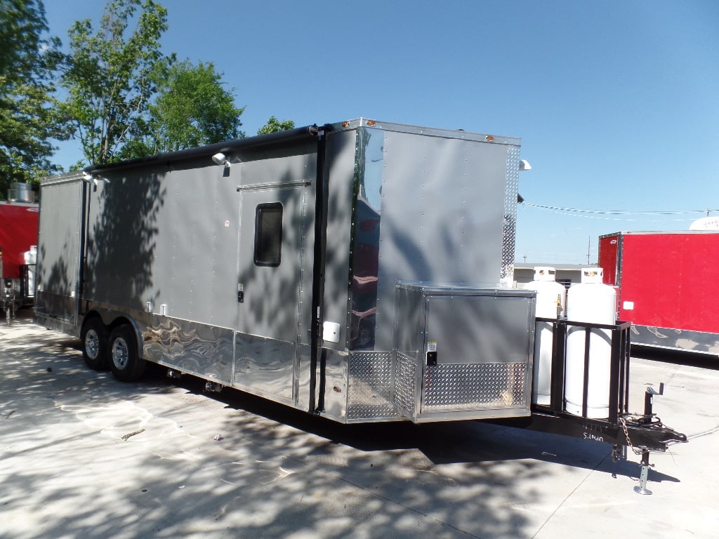 8.5' x 24' Concession Trailer Silver Frost Food Event Catering