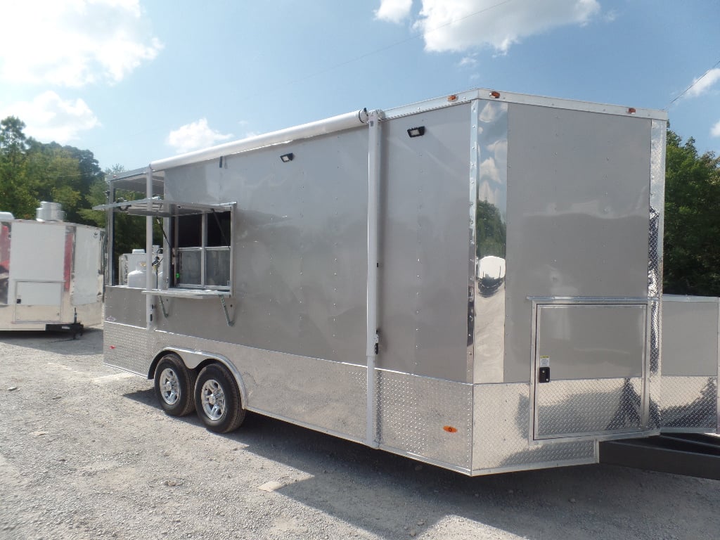 8.5' x 18' Arizona Beige Porch Style Concession Food Trailer With Appliances