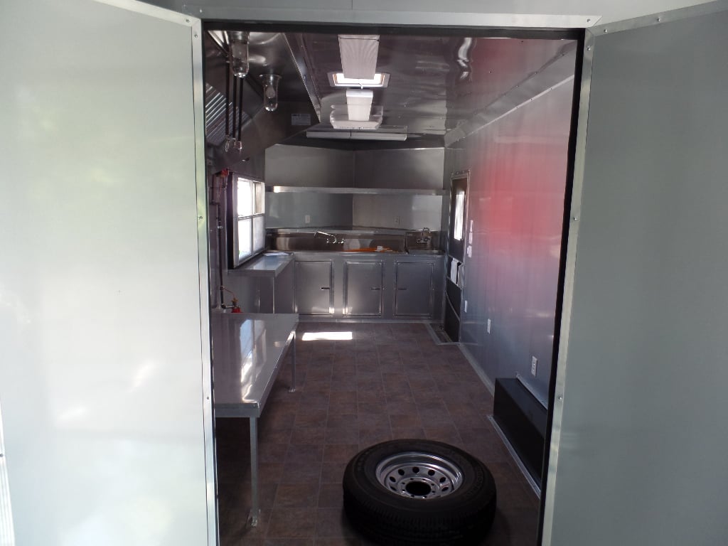 8.5' x 24' Concession Trailer Silver Frost Food Event Catering