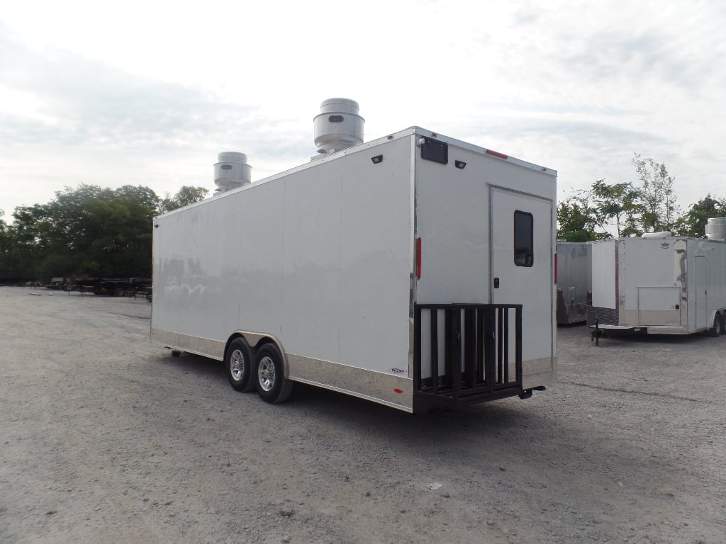 8.5' x 25' White Catering Concession Food Trailer