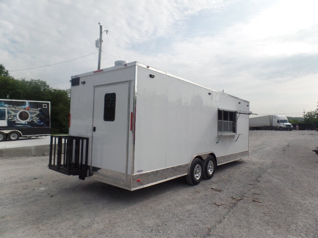 8.5' x 25' White Catering Concession Food Trailer