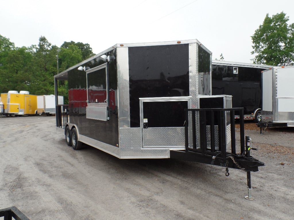 8.5' x 22' Concession Food Trailer Black Event Catering