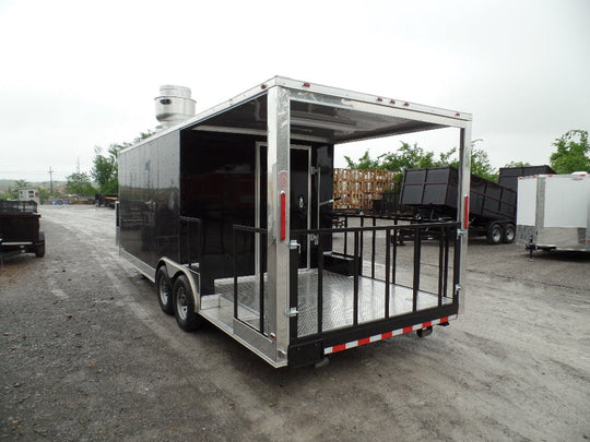 8.5' x 22' Concession Food Trailer Black Event Catering