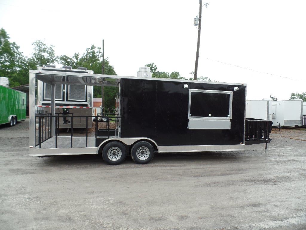 8.5' x 22' Concession Food Trailer Black Event Catering