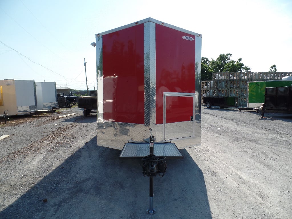 8.5' x 28' Concession Food Trailer Red BBQ Event Catering