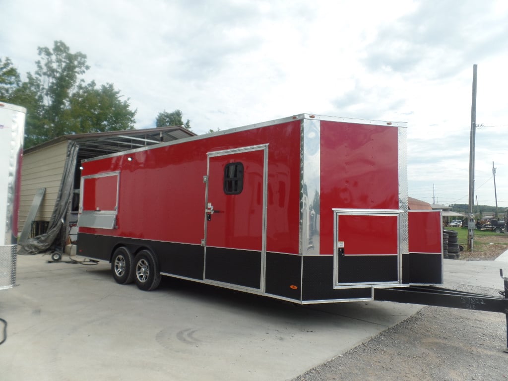 8.5' x 22' Red Concession Food Trailer