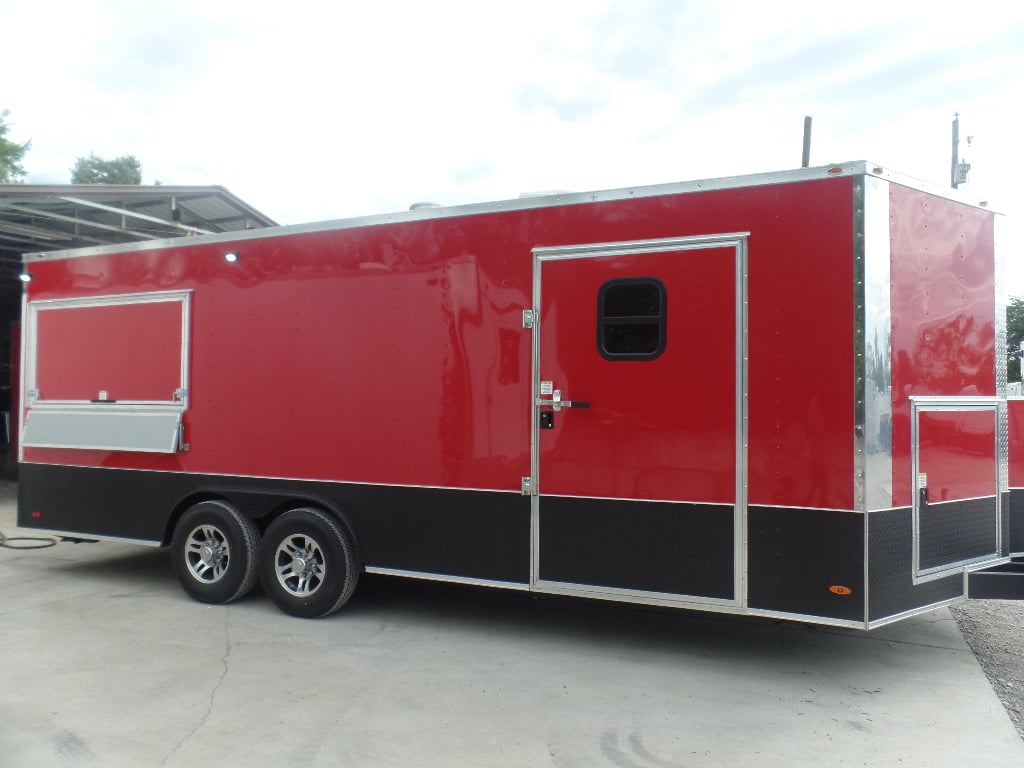 8.5' x 22' Red Concession Food Trailer