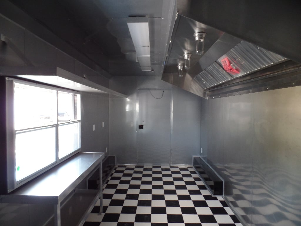 8.5' x 28' Concession Food Trailer Red BBQ Event Catering