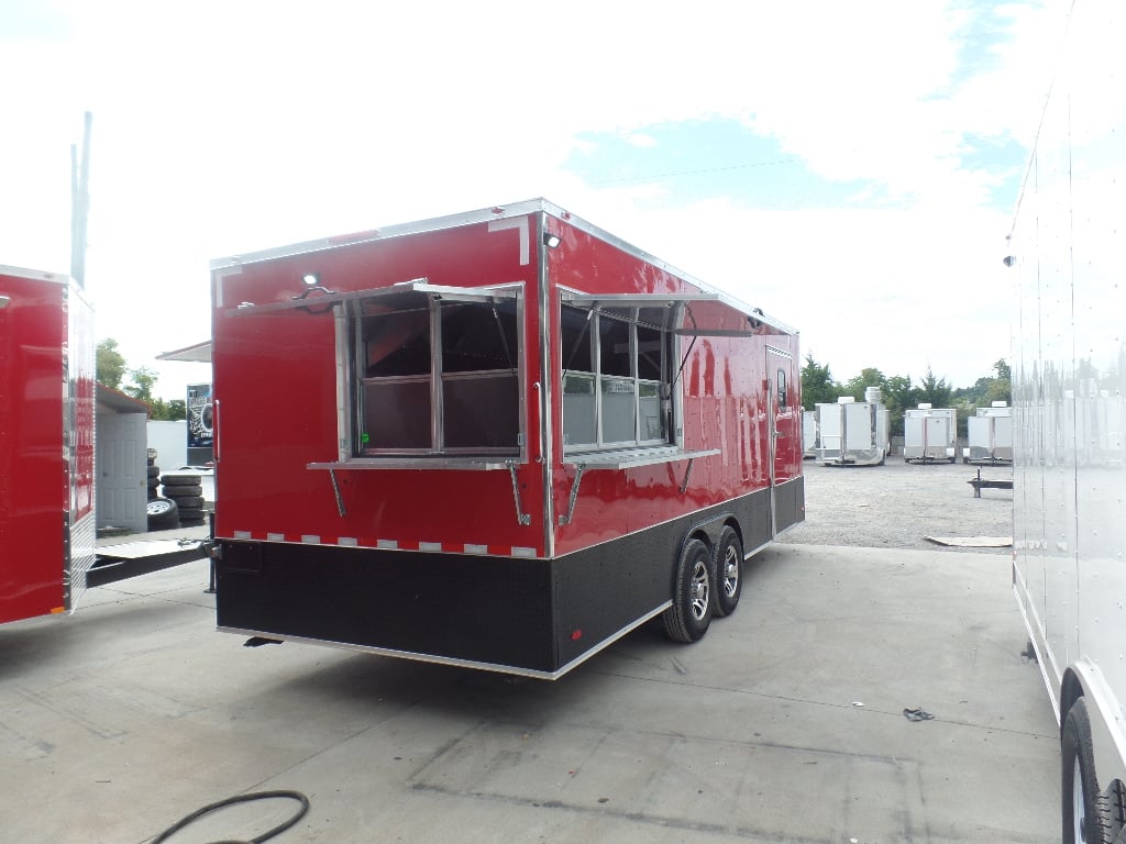 8.5' x 22' Red Concession Food Trailer