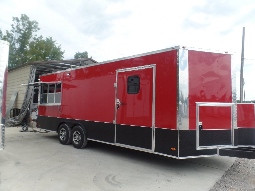 8.5' x 22' Red Concession Food Trailer