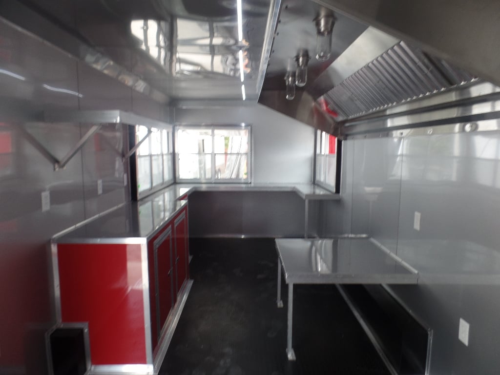 8.5' x 22' Red Concession Food Trailer