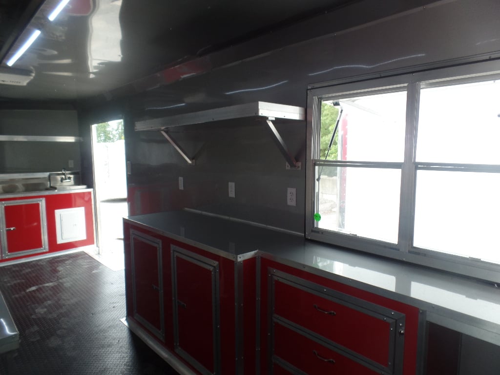 8.5' x 22' Red Concession Food Trailer