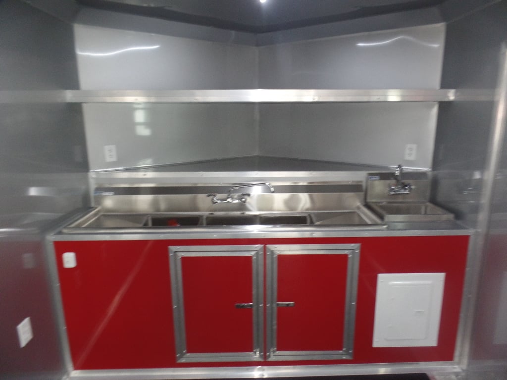 8.5' x 22' Red Concession Food Trailer