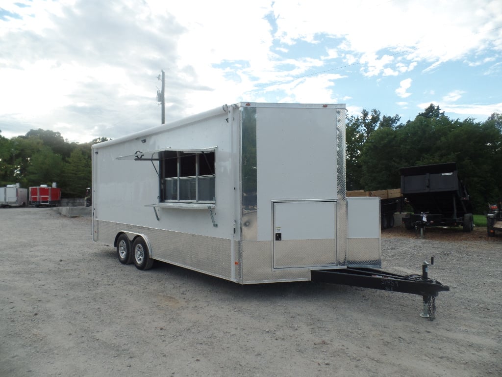 8.5' x 20' White Concession Food Event Trailer With Appliances