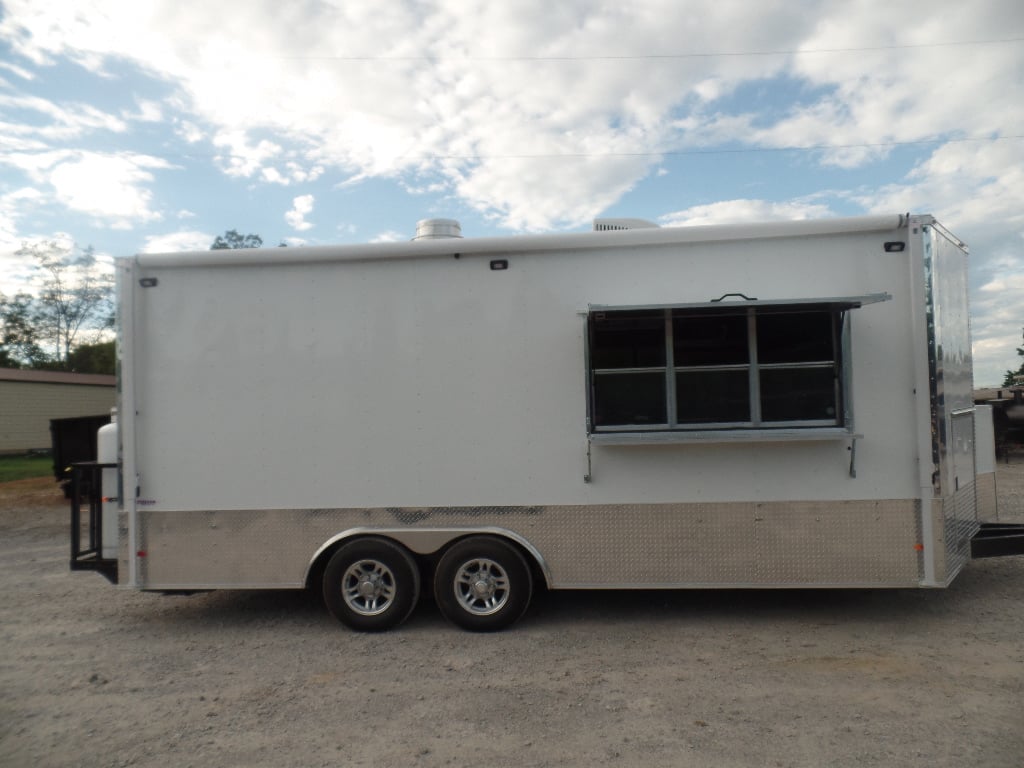 8.5' x 20' White Concession Food Event Trailer With Appliances