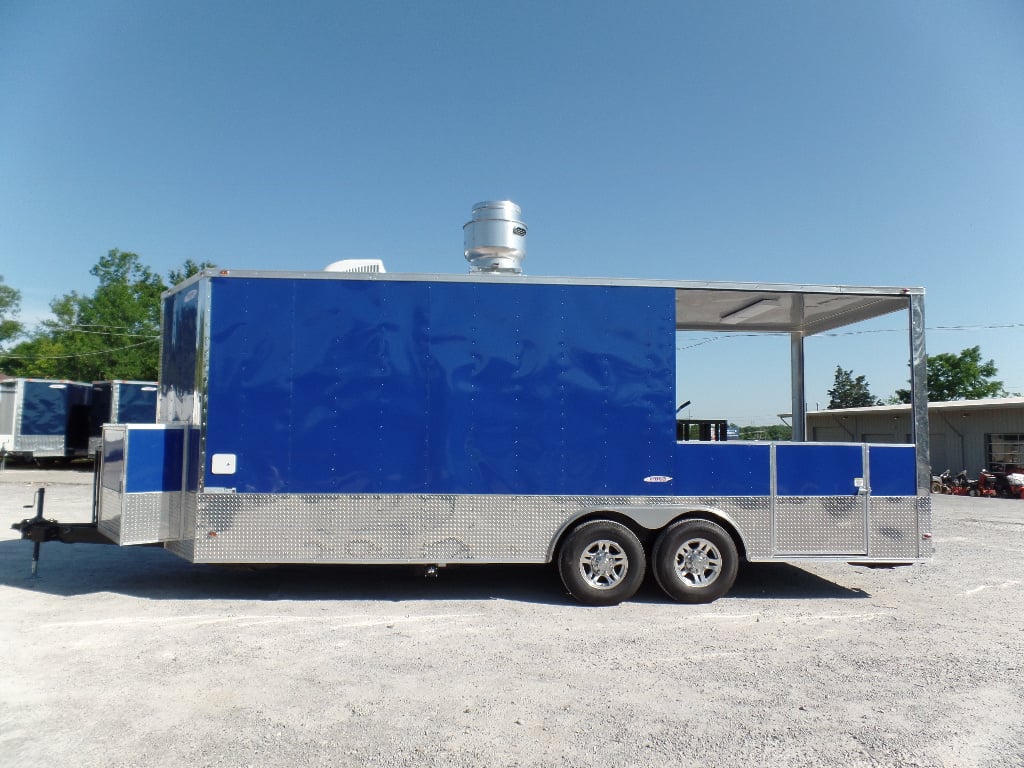 8.5' x 22' Blue BBQ Concession Food Trailer