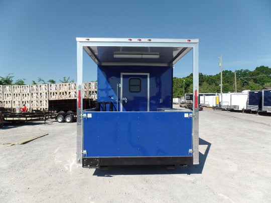 8.5' x 22' Blue BBQ Concession Food Trailer