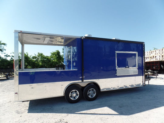 8.5' x 22' Blue BBQ Concession Food Trailer