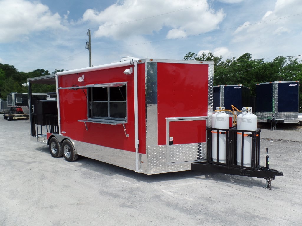 8.5' x 20' Concession Trailer Red Food Event Catering