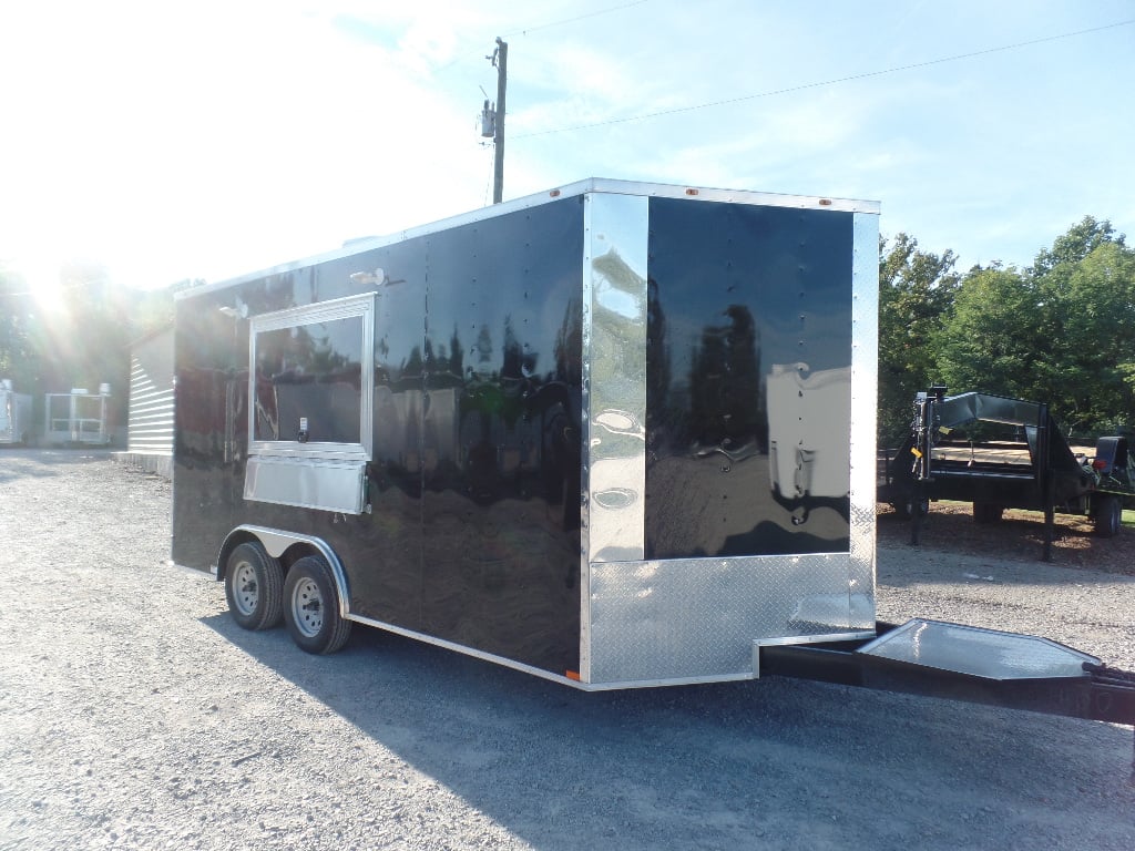 8.5x16 Black Event Concession Catering Trailer 1