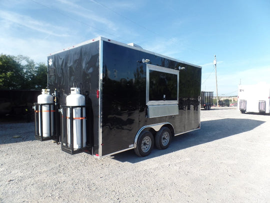 8.5x16 Black Event Concession Catering Trailer 1