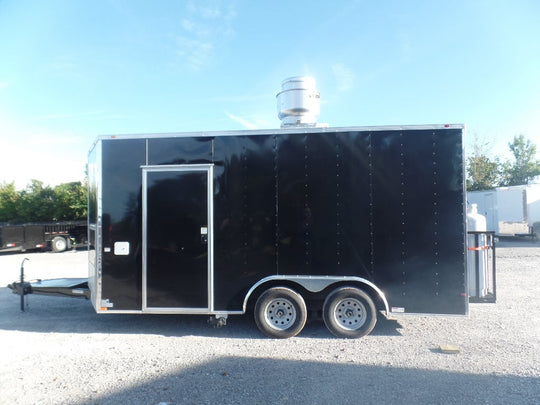 8.5x16 Black Event Concession Catering Trailer 1