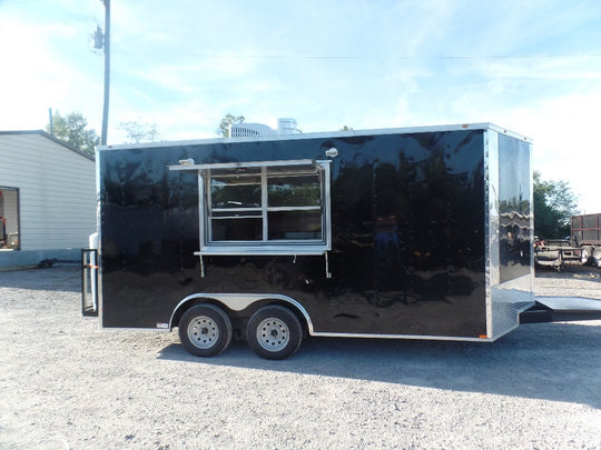 8.5x16 Black Event Concession Catering Trailer 1