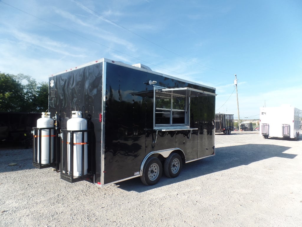 8.5x16 Black Event Concession Catering Trailer 1