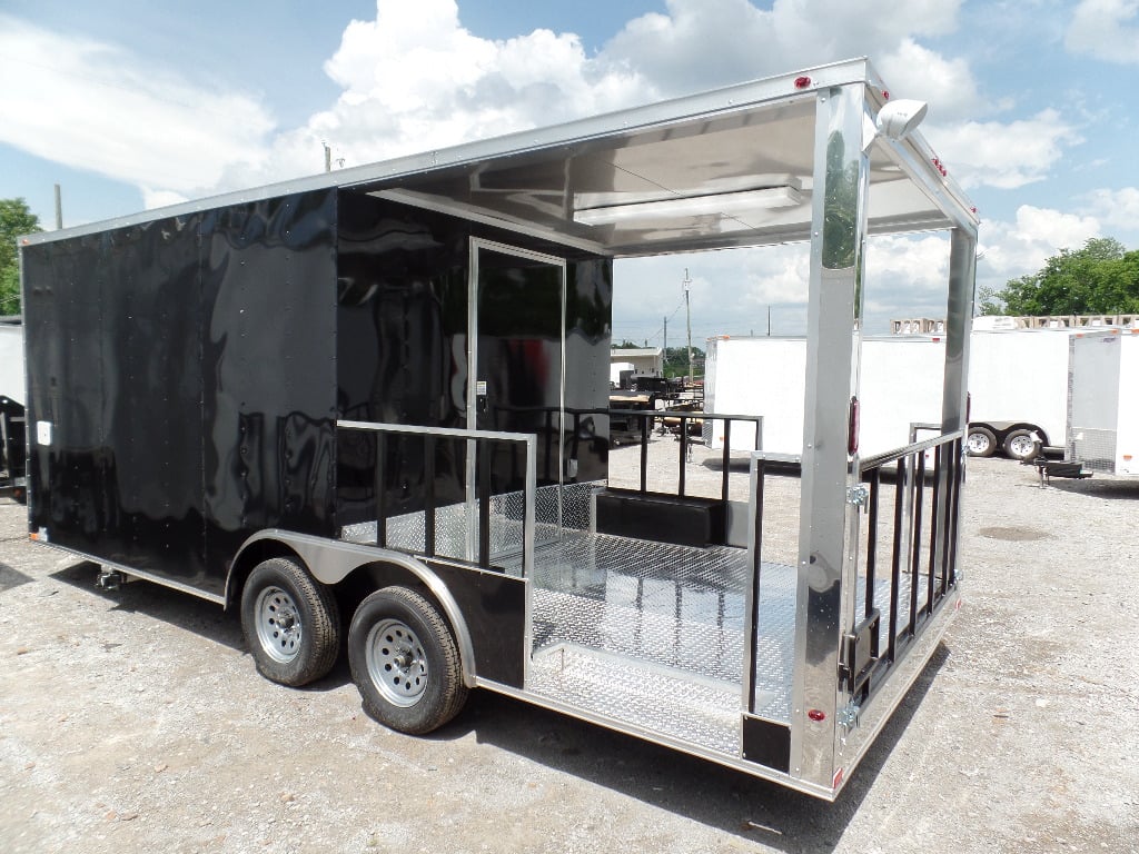 8.5' x 20' Concession Trailer Black Food Event Catering