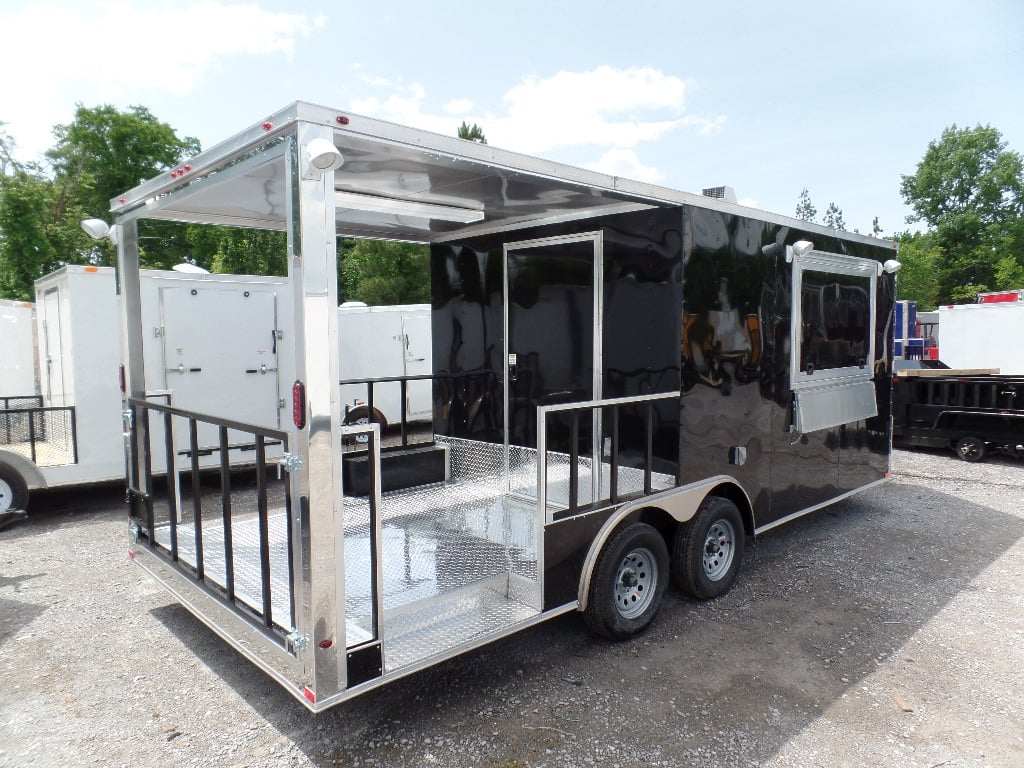 8.5' x 20' Concession Trailer Black Food Event Catering