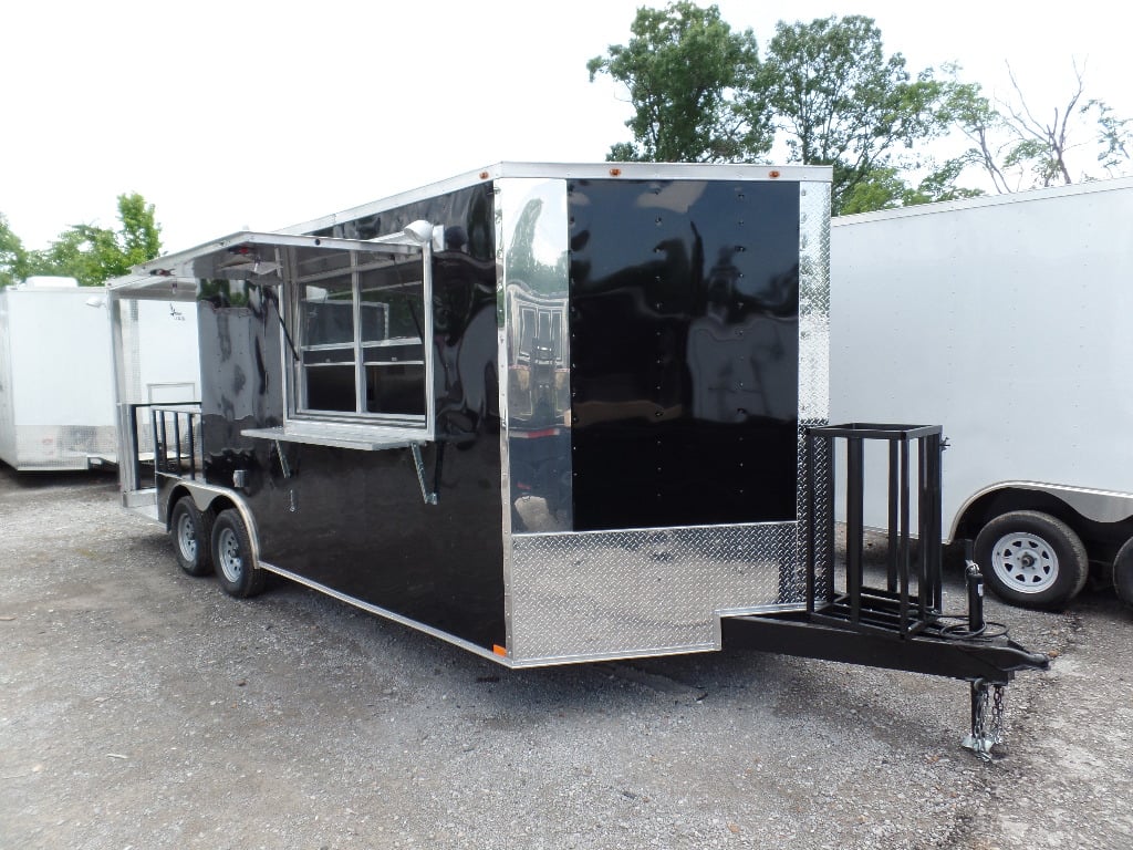 8.5' x 20' Concession Trailer Black Food Event Catering