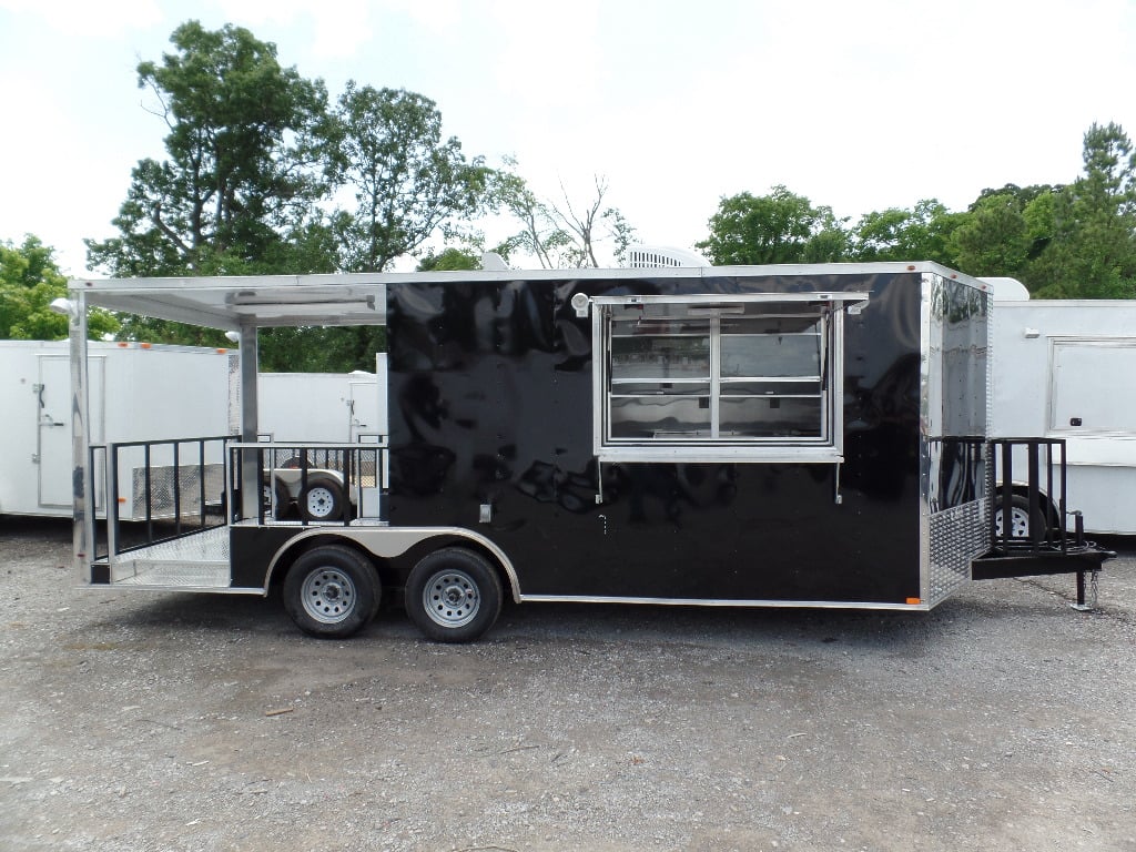 8.5' x 20' Concession Trailer Black Food Event Catering