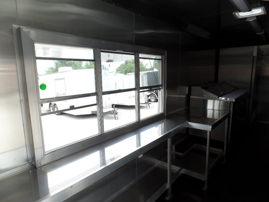 8.5' x 24' Food Concession Trailer Charcoal Gray With Appliances