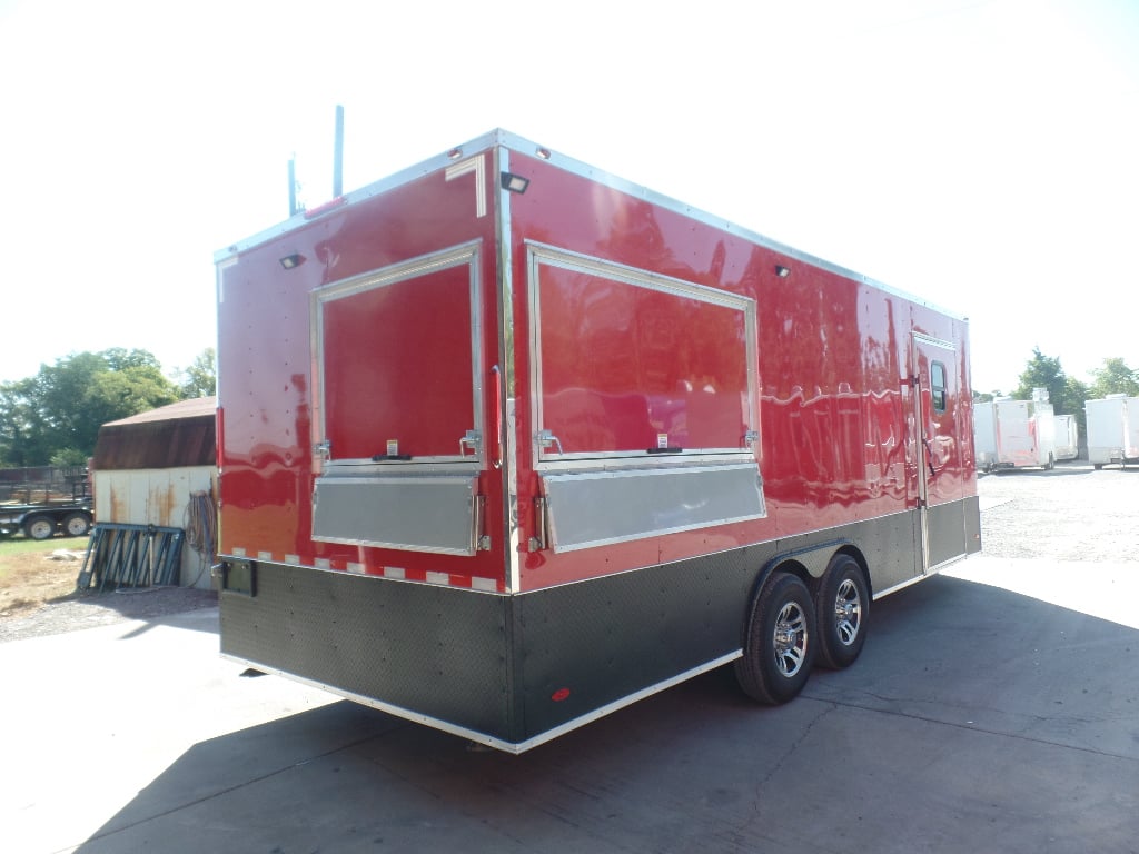 8.5' x 22' Red Concessions Food Trailer With Appliances