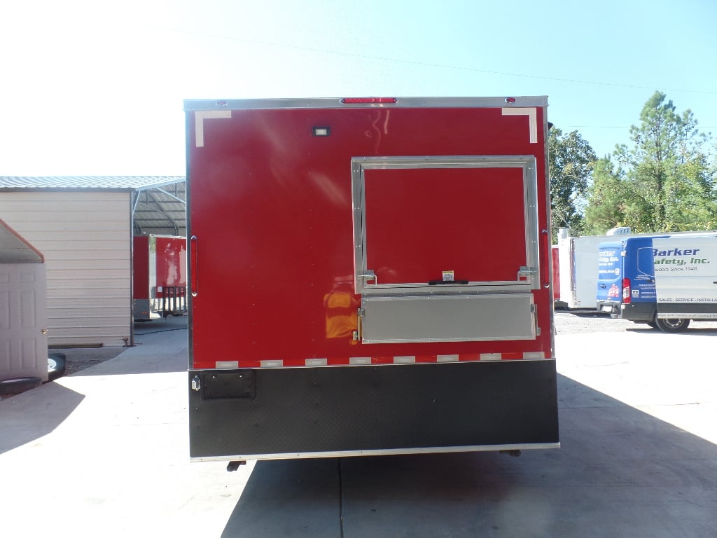 8.5' x 22' Red Concessions Food Trailer With Appliances