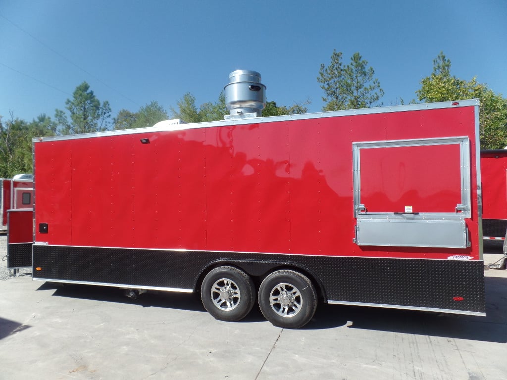 8.5' x 22' Red Concessions Food Trailer With Appliances