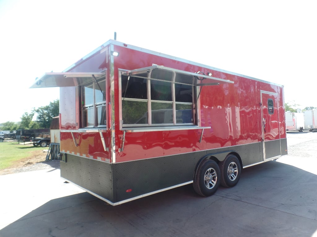 8.5' x 22' Red Concessions Food Trailer With Appliances