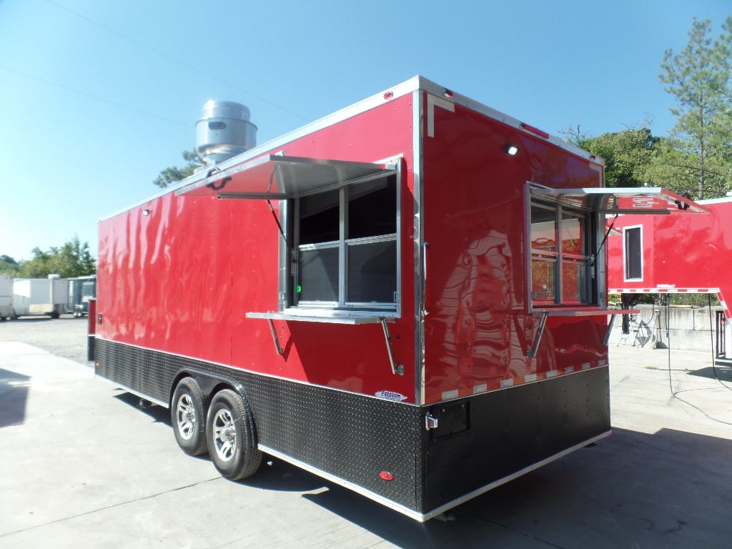 8.5' x 22' Red Concessions Food Trailer With Appliances