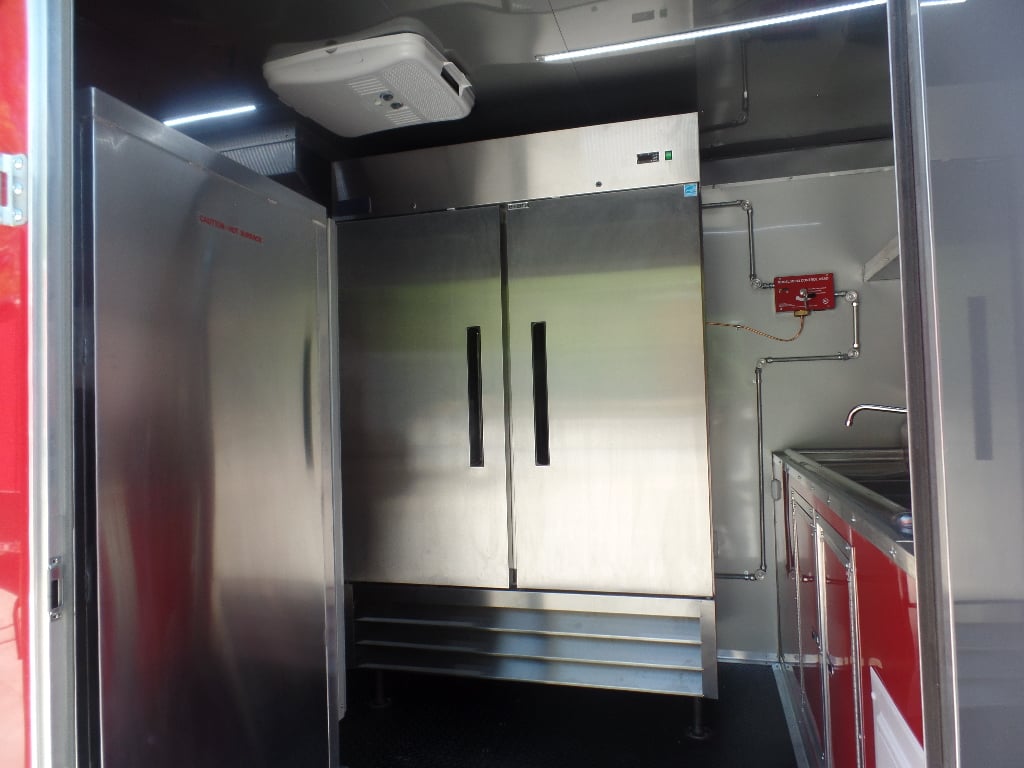 8.5' x 22' Red Concessions Food Trailer With Appliances