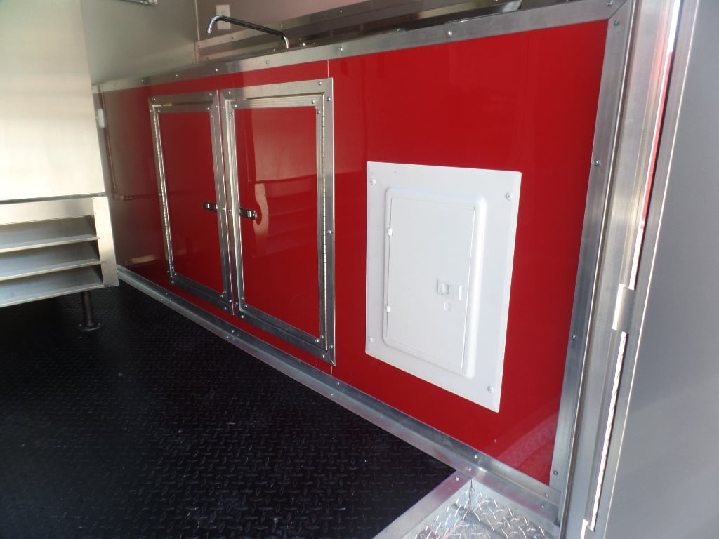 8.5' x 22' Red Concessions Food Trailer With Appliances