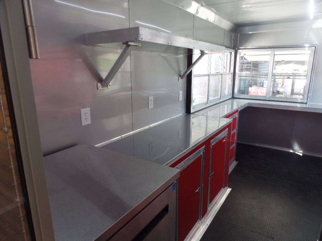 8.5' x 22' Red Concessions Food Trailer With Appliances