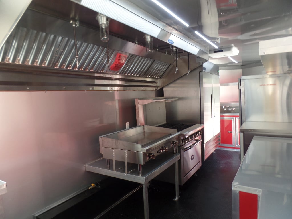 8.5' x 22' Red Concessions Food Trailer With Appliances