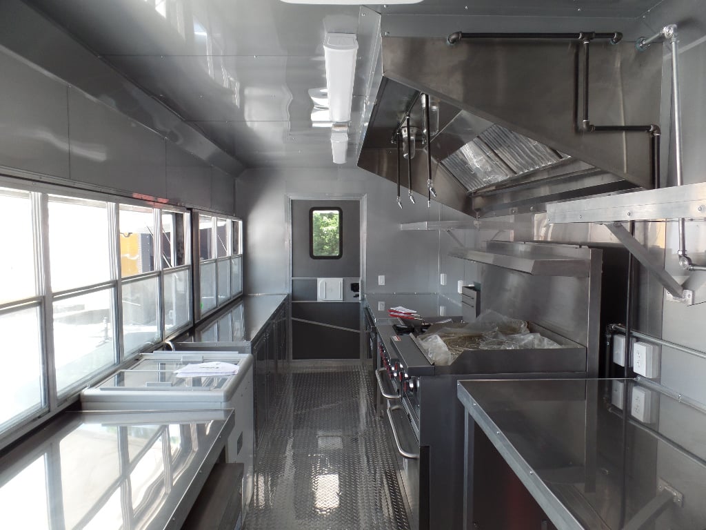 8.5' x 32' Concession Food Trailer Black With Appliances