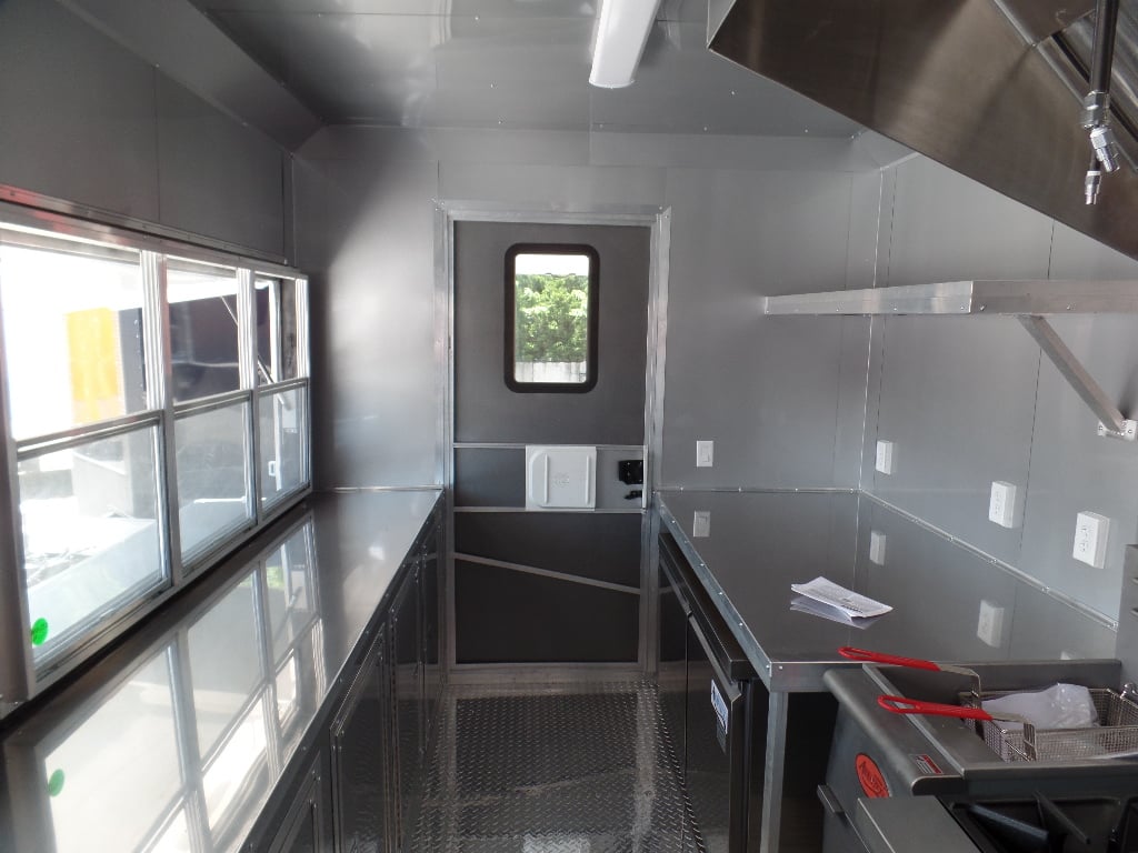 8.5' x 32' Concession Food Trailer Black With Appliances